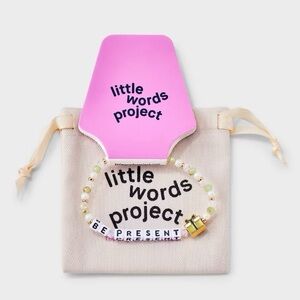 Little Words Project Be Present Beaded Bracelet - M/L nwt
